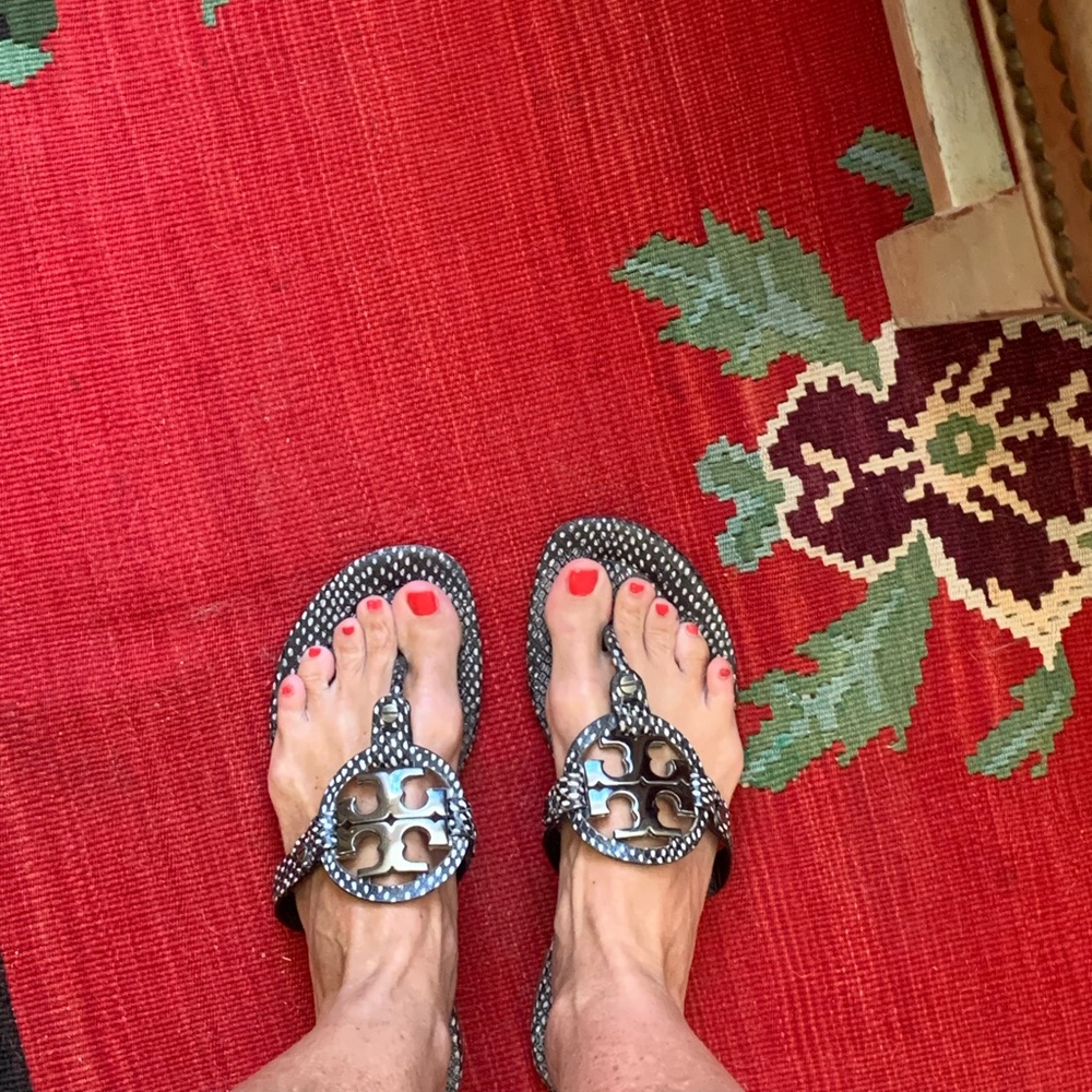 Authentic Tory Burch leather Miller sandals